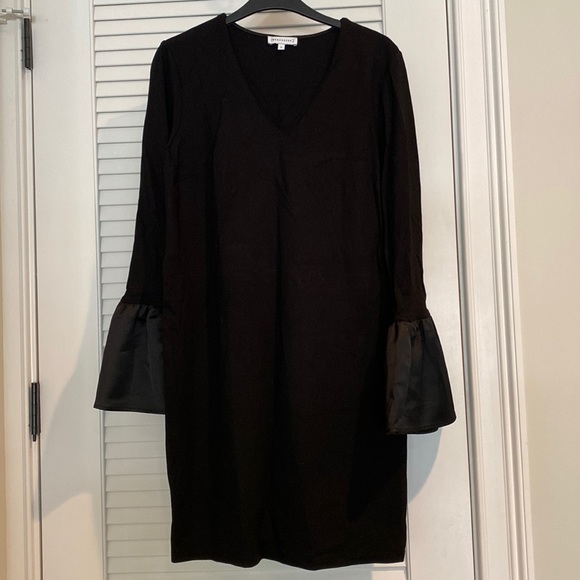 Warehouse Dresses & Skirts - Black Warehouse dress with satin sleeve detail. UK bought. Great condition.